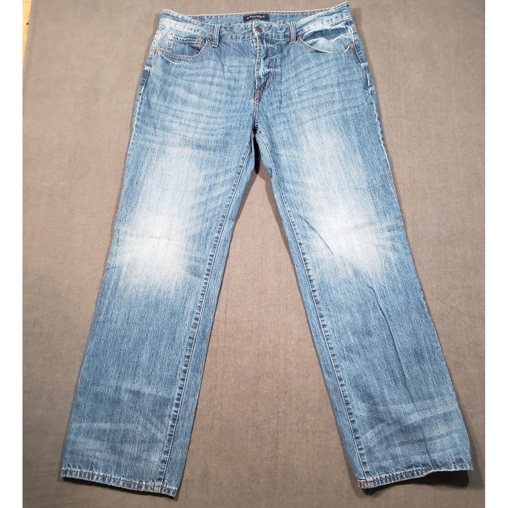 Aeropostale Relaxed Jeans Mens 36x34 Blue Medium Wash Straight Leg Cotton Denim
